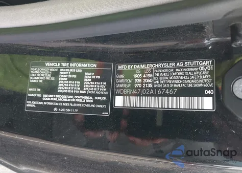 2002 Mercedes-Benz C 230 from USA, damaged, VIN WDBRN47J02A167467